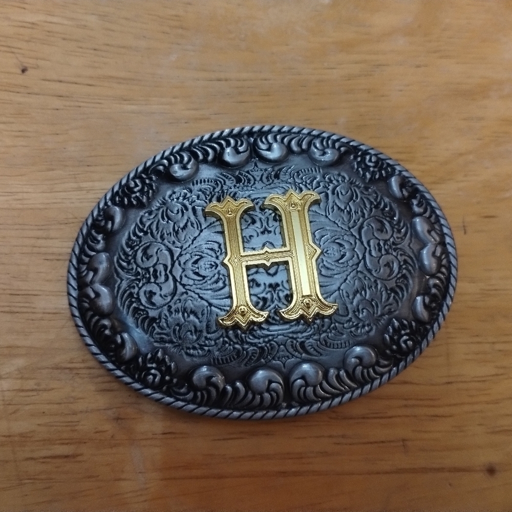 New Men's Initials Letter H Monogram Belt Buckle